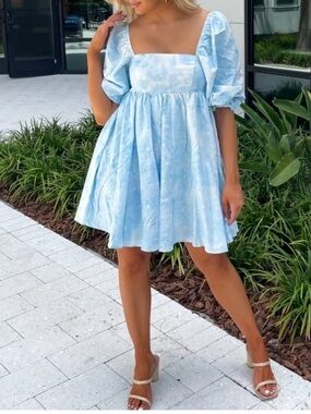 Judith March Light Blue Mini Dress